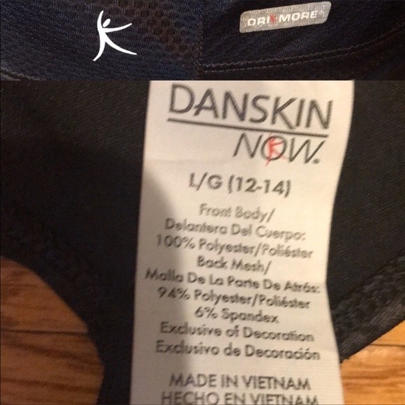 Danskin Now Tank Top Racer Back black loose fit elastic strap vented size L - Picture 12 of 12